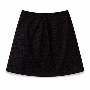 NY&Co Black Lace A-Line Mini Skirt Size 12 Textured Overlay